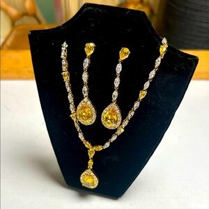 Elegant Yellow and Silver zirconia Set